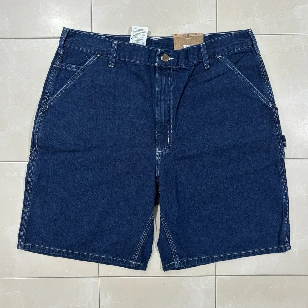 Vintage Carhartt B28 Jean Shorts Men's 38 NEW Blue Carpenter Jorts Y2K Skater